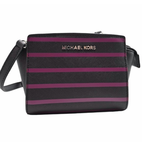 Michael Kors Handbags - Michael Kors Selma Stripe Mini Messenger
